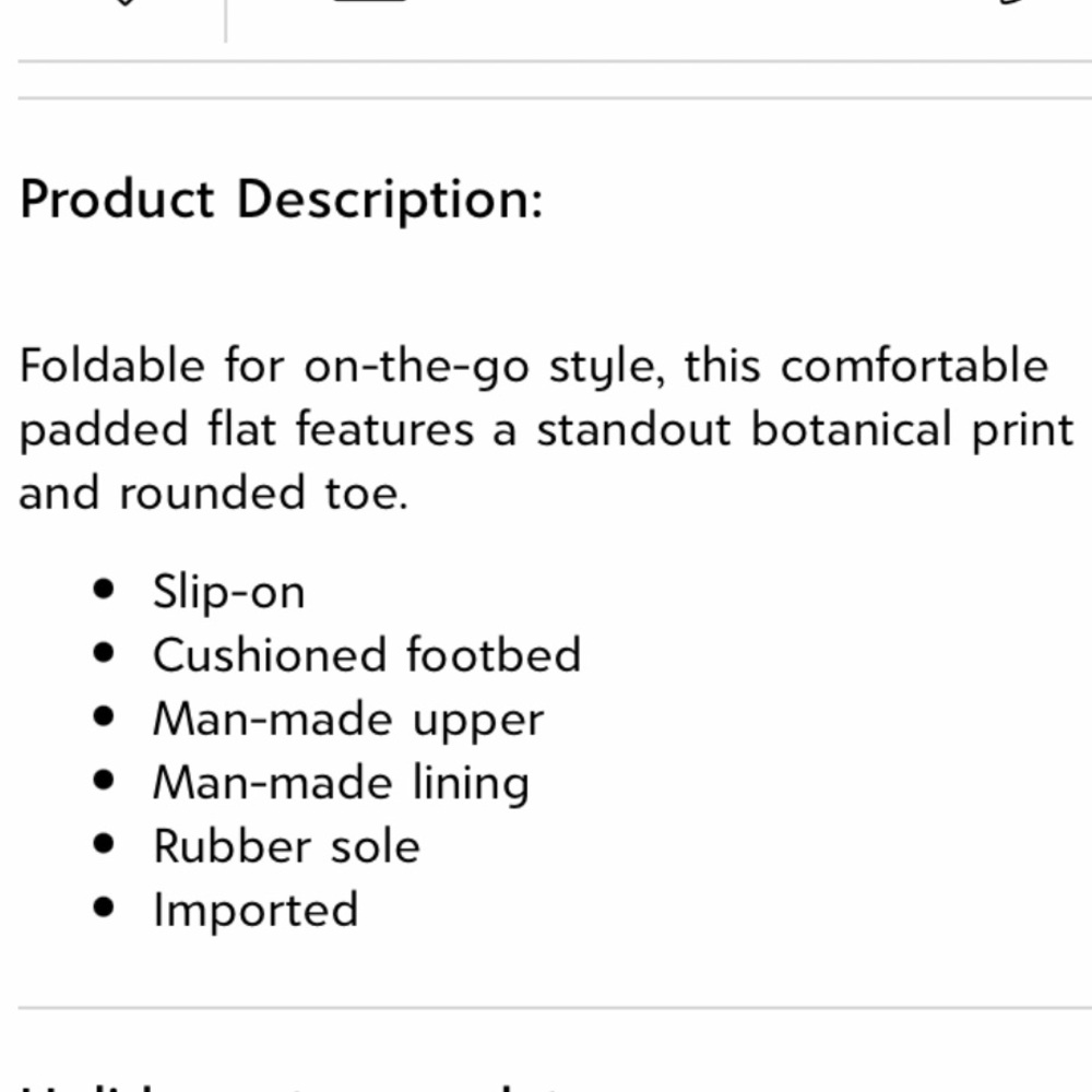 Yosi New York Lexington Foldable Ballet Flats Shoes Botanical Floral Print - Picture 4 of 7
